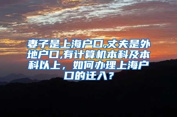 妻子是上海户口,丈夫是外地户口,有计算机本科及本科以上，如何办理上海户口的迁入？