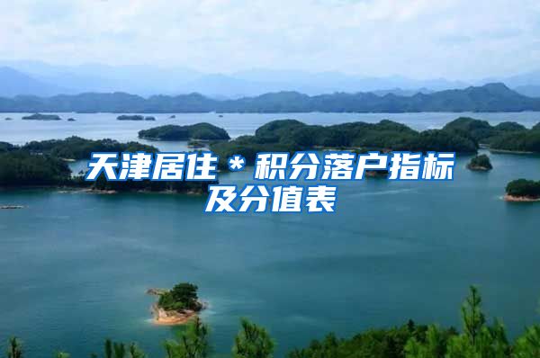 天津居住＊积分落户指标及分值表