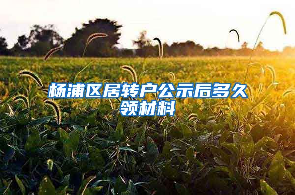 杨浦区居转户公示后多久领材料