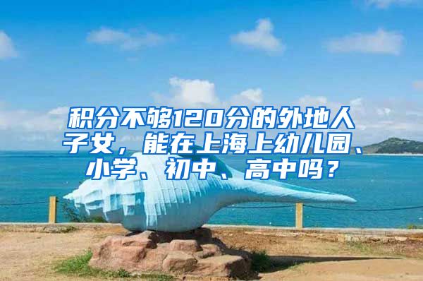 积分不够120分的外地人子女，能在上海上幼儿园、小学、初中、高中吗？