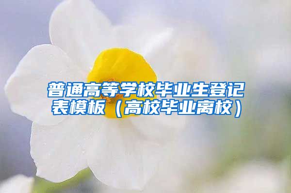 普通高等学校毕业生登记表模板（高校毕业离校）