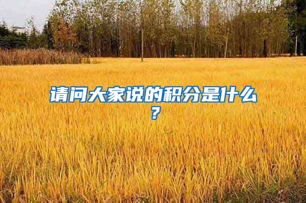 请问大家说的积分是什么？