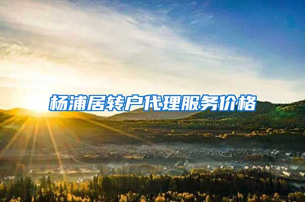 杨浦居转户代理服务价格
