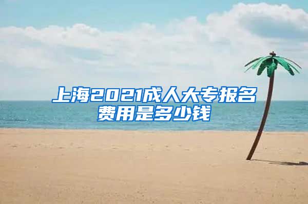 上海2021成人大专报名费用是多少钱