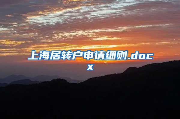 上海居转户申请细则.docx
