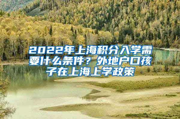 2022年上海积分入学需要什么条件？外地户口孩子在上海上学政策