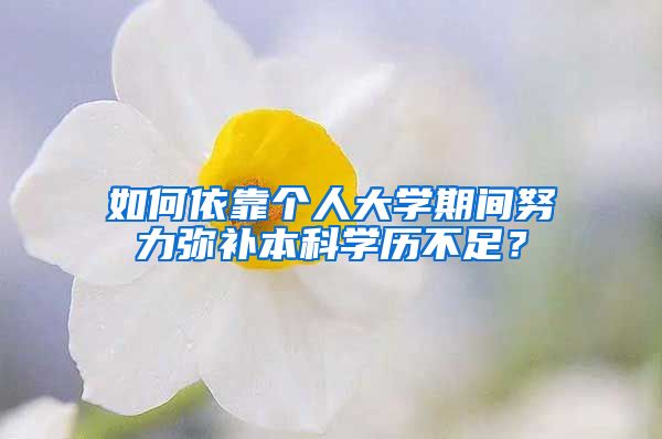 如何依靠个人大学期间努力弥补本科学历不足？