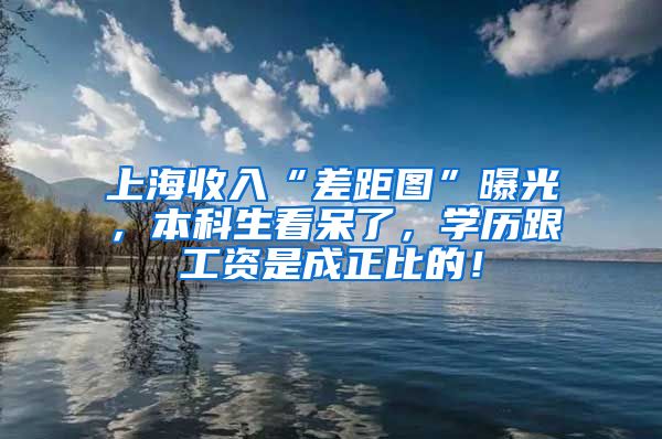 上海收入“差距图”曝光，本科生看呆了，学历跟工资是成正比的！