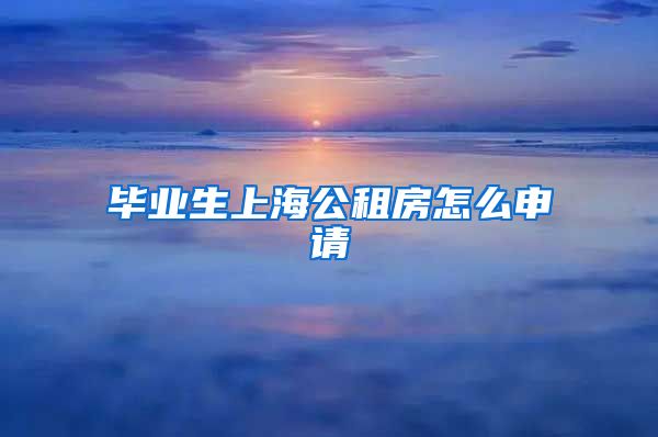 毕业生上海公租房怎么申请