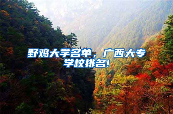 野鸡大学名单，广西大专学校排名!