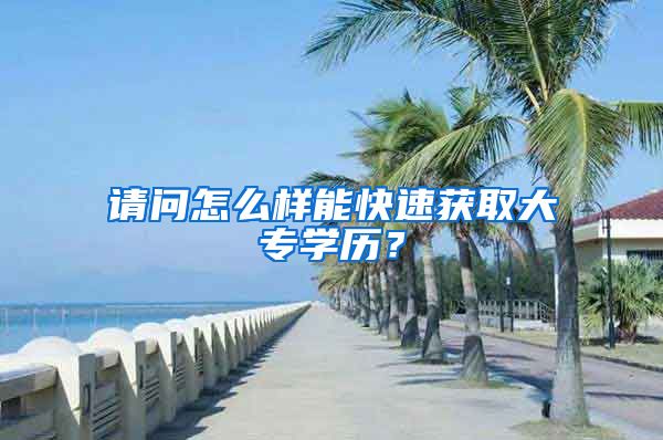 请问怎么样能快速获取大专学历？