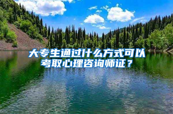 大专生通过什么方式可以考取心理咨询师证？