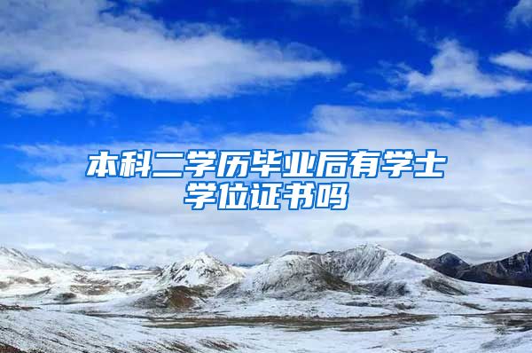 本科二学历毕业后有学士学位证书吗
