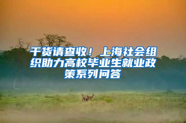 干货请查收！上海社会组织助力高校毕业生就业政策系列问答
