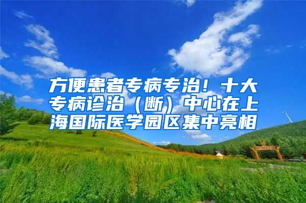 方便患者专病专治！十大专病诊治（断）中心在上海国际医学园区集中亮相