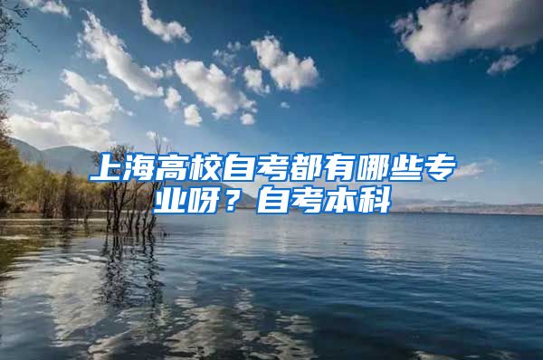 上海高校自考都有哪些专业呀？自考本科