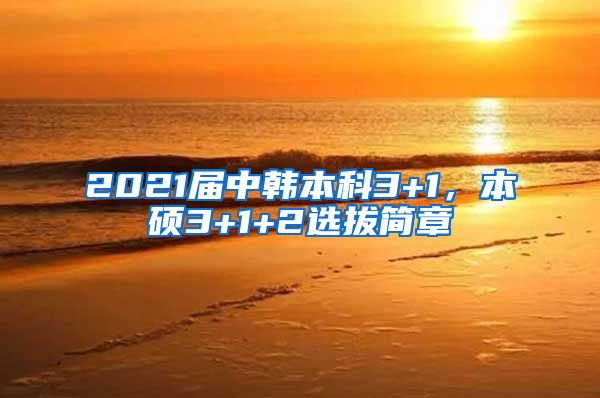 2021届中韩本科3+1，本硕3+1+2选拔简章