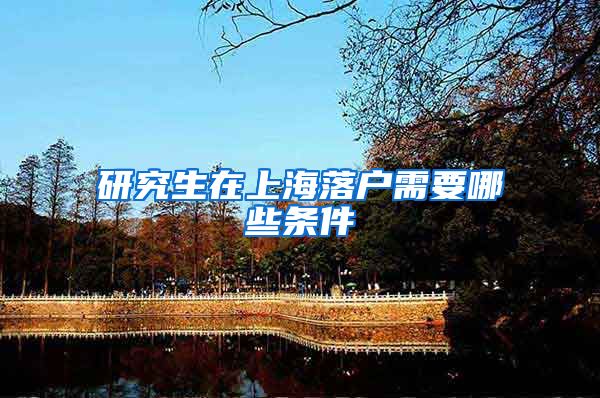 研究生在上海落户需要哪些条件