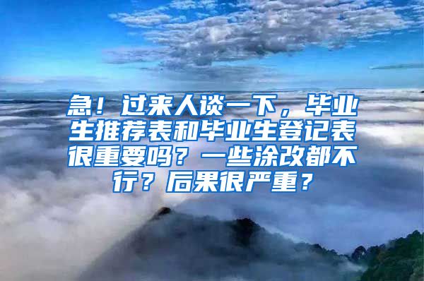 急！过来人谈一下，毕业生推荐表和毕业生登记表很重要吗？一些涂改都不行？后果很严重？