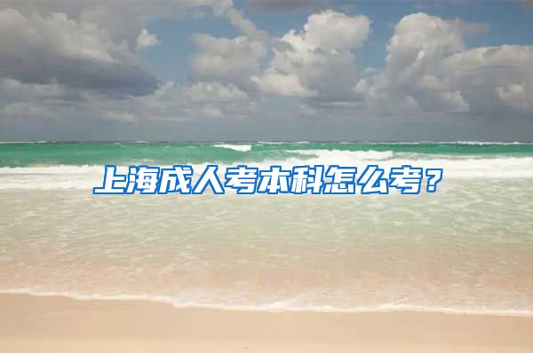 上海成人考本科怎么考？