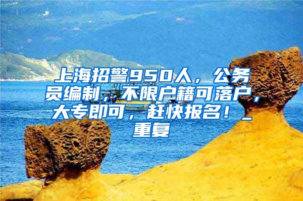 上海招警950人，公务员编制，不限户籍可落户，大专即可，赶快报名！_重复