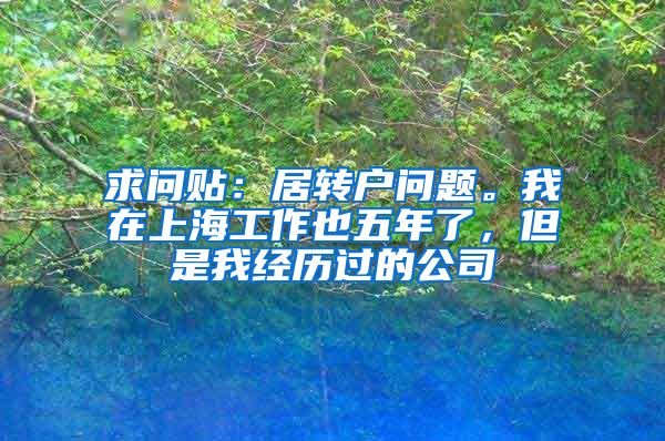 求问贴：居转户问题。我在上海工作也五年了，但是我经历过的公司