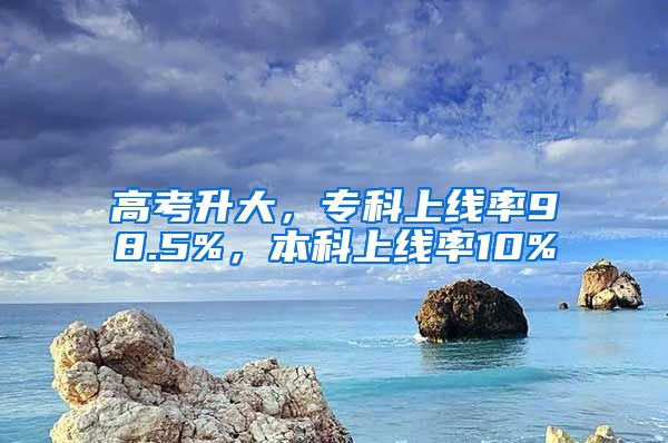 高考升大，专科上线率98.5%，本科上线率10%