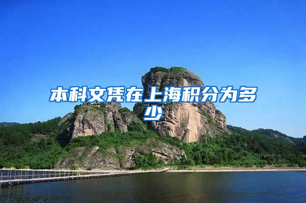 本科文凭在上海积分为多少