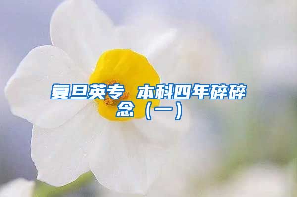 复旦英专 本科四年碎碎念（一）