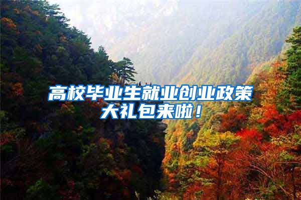 高校毕业生就业创业政策大礼包来啦！