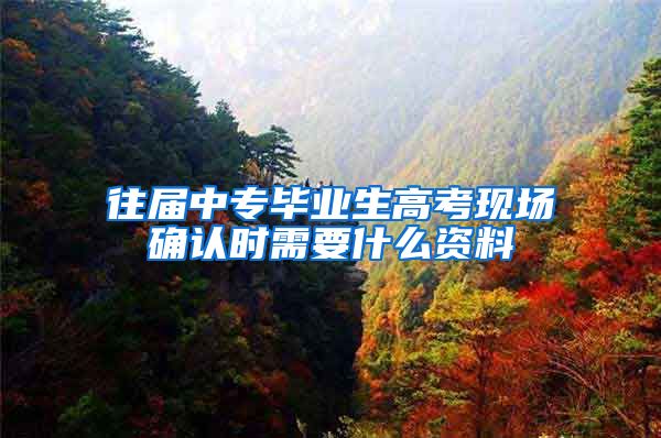 往届中专毕业生高考现场确认时需要什么资料